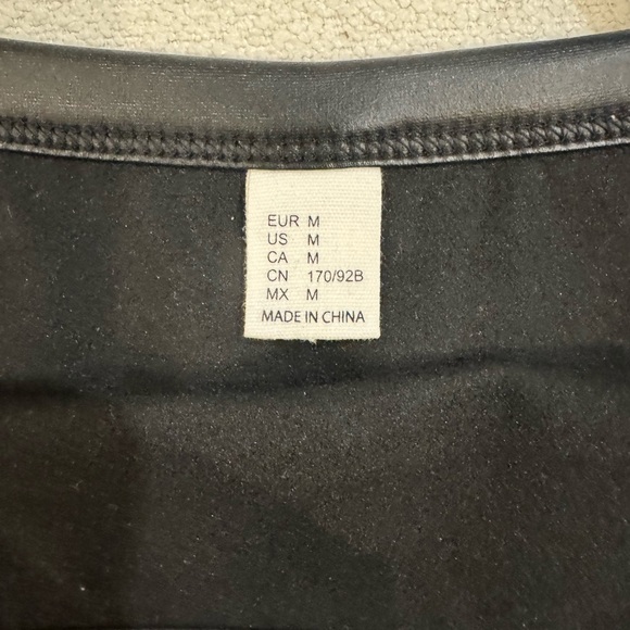 Black Faux Leather Crop Top - Picture 4 of 4